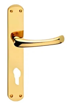 MANIGLIA VALERIA CAPRI C/PLACCA FORO YALE OTTONE LUCIDO