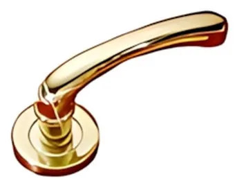 MEZZA MANIGLIA PORTA BLINDATA LUSSO TONDA OTTONE LUCIDO A DESTRA