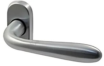 MEZZA MANIGLIA PORTA BLINDATA LUSSO OVALE CROMO SATINATO A DESTRA