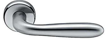 MEZZA MANIGLIA PORTA BLINDATA LUSSO TONDA CROMO SATINATO A DESTRA