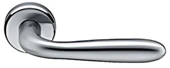 MEZZA MANIGLIA PORTA BLINDATA LUSSO TONDA CROMO SATINATO A SINISTRA