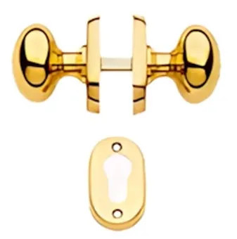 MANIGLIA A POMO MIRA CON COPRIVITE OTTONE LUCIDO