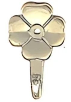 GANCIO QUADRIFOGLIO GRANDE PER QUADRI OTTONE BLISTER 4 PEZZI