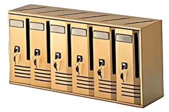 CASSETTA POSTALE A CUBO DA 6 POSTI BRONZO (30x62x17)