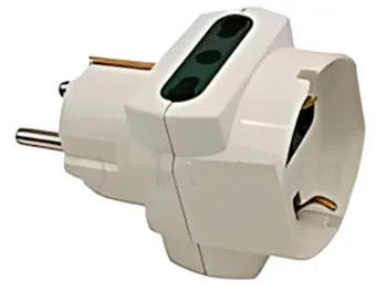 ADATTATORE SPINA SCHUKO + SCHUKO + 2 PRESE BIPASSO