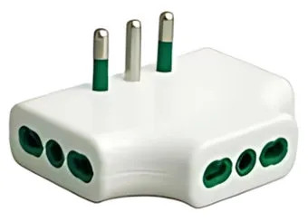 ADATTATORE PIATTO SPINA 2P+T 16A + 3 PRESE BIPASSO 16A "FANTON"