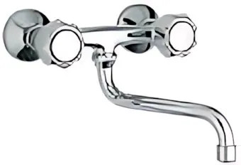 GRUPPO LAVELLO ROMA RUBINETTO CUCINA A MURO CON MANOPOLE