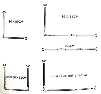 TELAIO PER DOCCIA E VASCA UNIVERSALE BIANCO o CROMATO 80x80 - 80x170