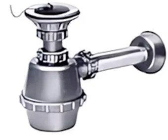 SIFONE PLASTICA 1 VIA SENZA PILETTA 1'1/2 SCARICO 40 CON ATTACCO LAVATRICE