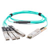 10GB-4-F20-QSFP - Câble optique actif de dérivation 40G QSFP+ vers 4x10G SFP+ de 20 mètres extrêmement compatible