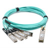 10441 - Câble optique actif Breakout 100G QSFP28 à 4x25G SFP28 de 5 mètres compatible extrême