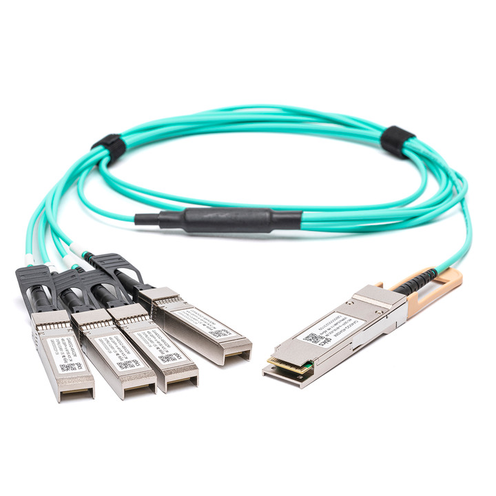 X4AOCBL3 - Intel Compatible 3 Metre 40G QSFP+ to 4x10G SFP+ Breakout Active Optical Cable