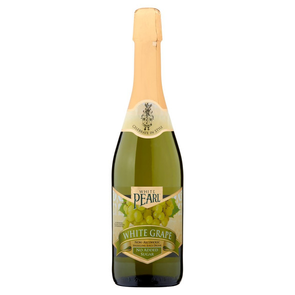 PEARL WHITE GRAPES SPARKLING DRINK (NO ADDED SUGAR) 750ML - وايت بيرل شراب العنب الابيض الغازي (خالي من الكحل و السكر)