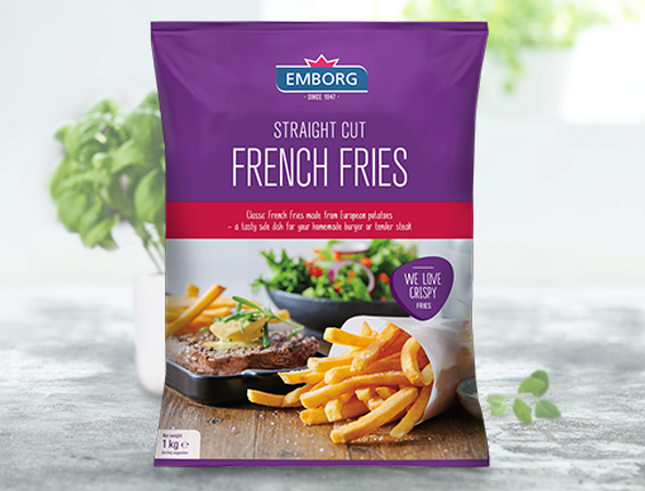 EMBORG STRAIGHT CUT FRENCH FRIES 1KG   بطاطا شرائح