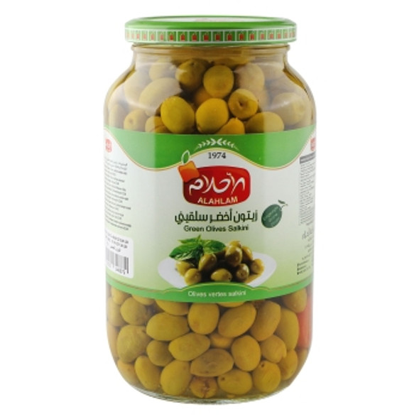 ALAHLAM GREEN OLIVES SALKINI 3000G   الاحلام زيتون اخضر سلقيني