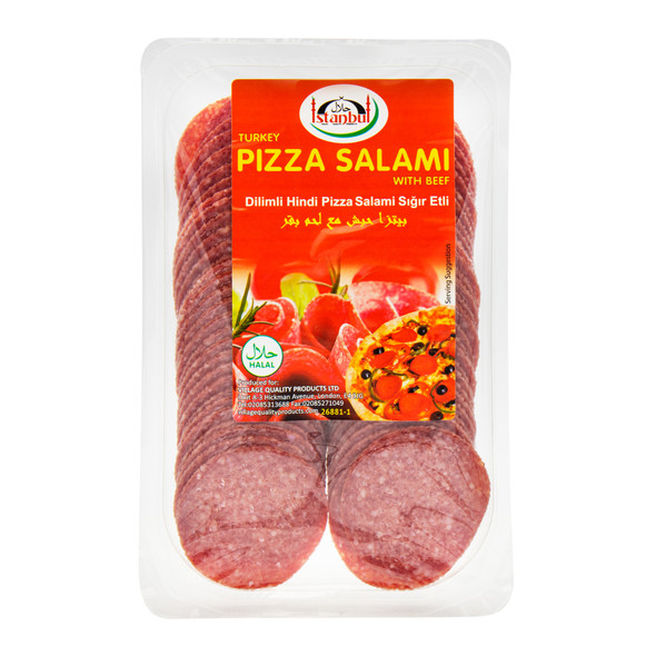 ISTANBUL TURKEY PIZZA SALAMI WITH VEGETABLE FAT 200G  اسطنبول تركيا بيتزا سلامي بالدهون النباتية 200 جرام