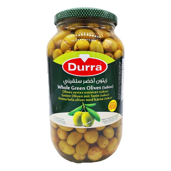 DURRA GREEN OLIVES SALKINI 1.3KG الدرة زيتون أخضر سلقيني