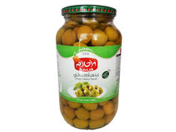 ALAHLAM GREEN OLIVE HALABI 1300G الاحلام زيتون اخضر حلبي