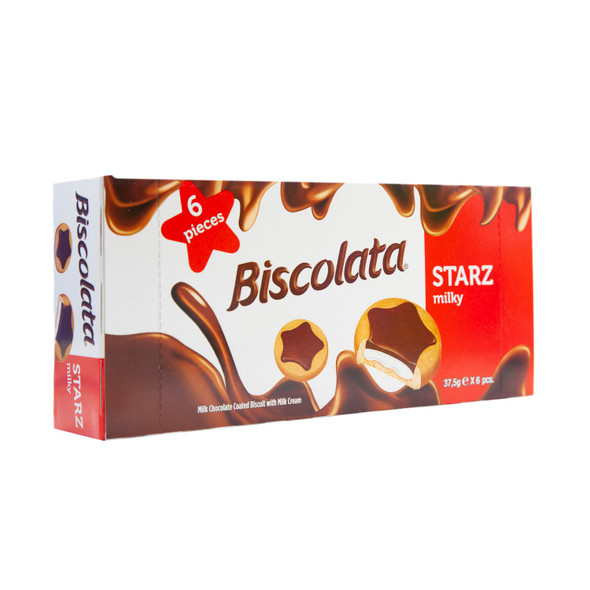 BISCOLATA STARZ MILKY 6PCS بيسكولاتا ستارز ميلكي