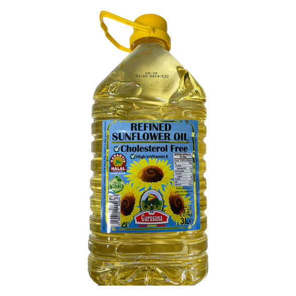GARUSNA REFIMED SUNFLOWER OIL 3Lجاروسنا زيت دوار شمس