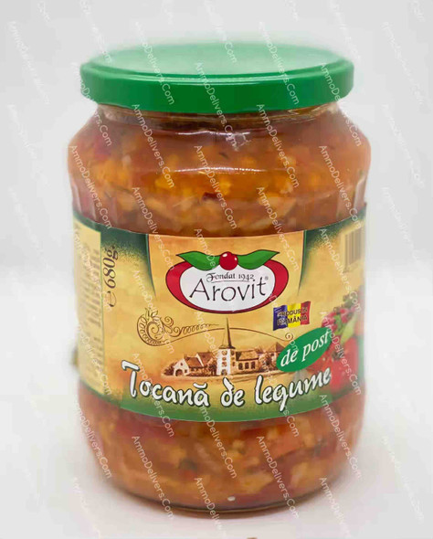 AROVIT VEGETABLE STEW 680G - اروفيت سلطة خضار بالطماطم مطبوخة