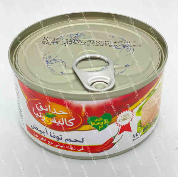 CALIFORNIA GARDEN LIGHT MEAT TUNA IN VEGETABLE OIL WITH CHILI 185G - حدائق كليفورنيا لحم تونة ابيض في زيت نباتي مع فلفل حار