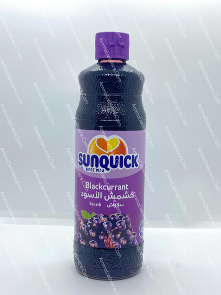 SUNQUICK BLACKCURRANT SQUASH 700ML - سن كويك شراب كشمش الأسود مركز