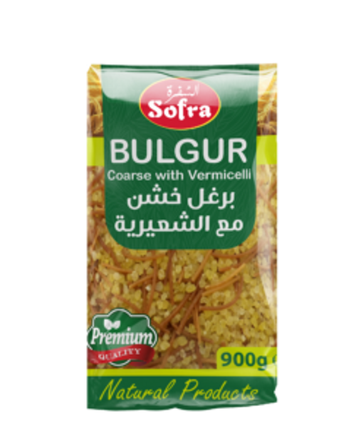 SOFRA BURGOL COARSE WITH VERMICELLI 900G    الصفرة برغل خشن مع الشعيرية