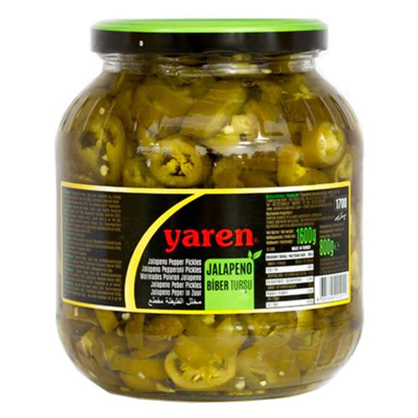 YAREN JALAPENO PEPPER  SLICE PICKLES 1600G هالبينو فلفل مخلل