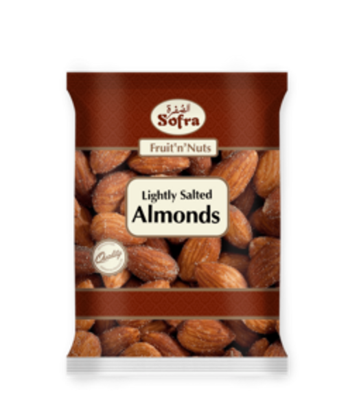 SOFRA ALMONDS LIGHTLY  SALTED 180G  الصفرة لوز ملح قليل