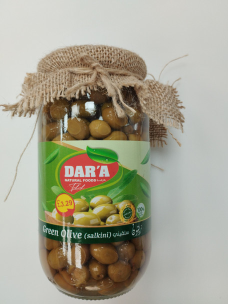 DAR`A  GREEN OLIVE SALKINI 650G درعا زيتون سلقيني 