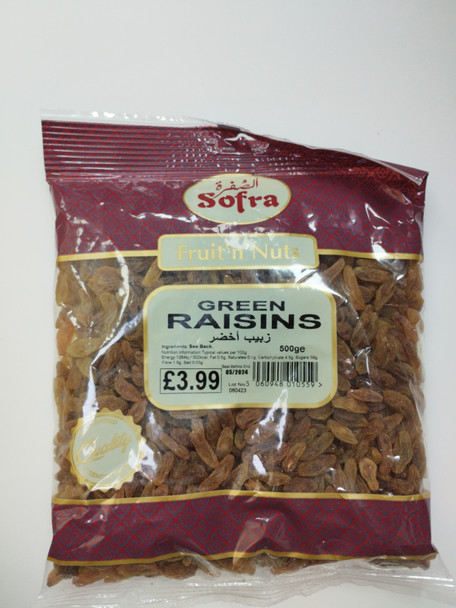 SOFRA GREEN RAISINS 500G الصفرة زبيب اخضر 