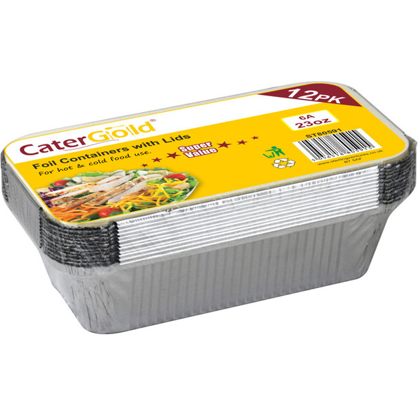 CATER OLD FOIL CONTAINERS WITH LIDS 12PK