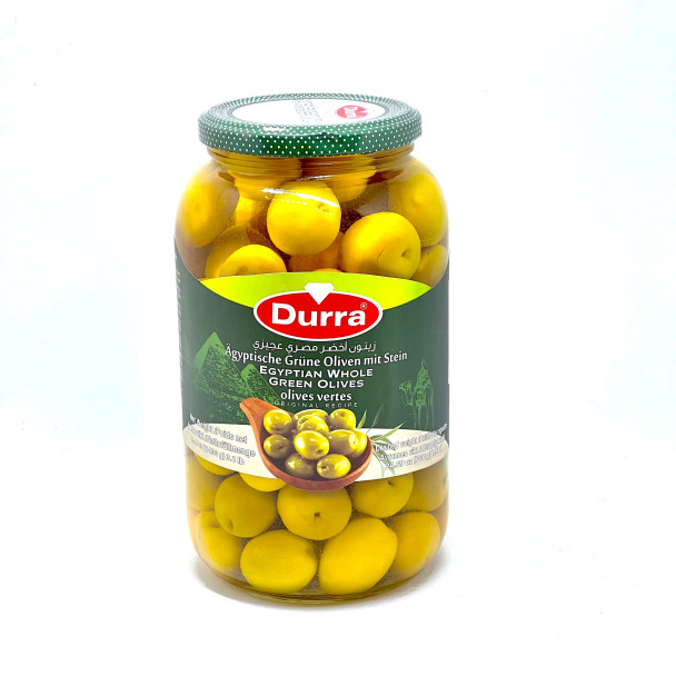DURRA EGYPTIAN WHOLE GREEN OLIVE 14000G زيتون أخضر مصري دوران 