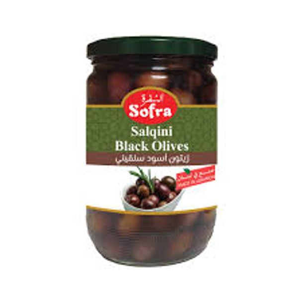 SOFRA SALQINI BLACK OLIVES 600G. سفرة سلقيني زيتون أسود