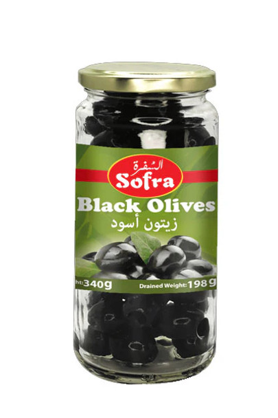 SOFRA BLACK OLIVES 340G زيتون اسود سفرة 340 جرام