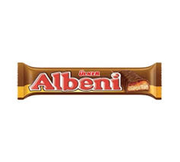 ULKER ALBENI MILK CHOCOLATE WITH CARAMEL 40G.  أولكر ألبيني شوكولاتة الحليب بالكراميل 