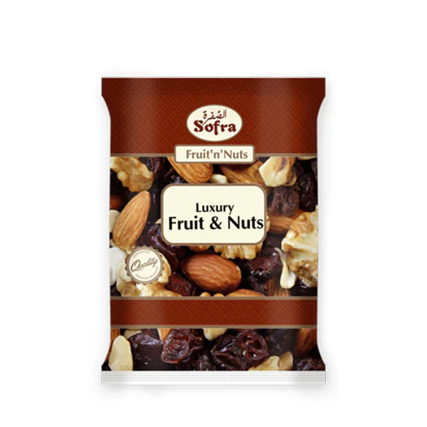 SOFRA LUXURY FRUIT &NUT MIX 180G سفرة خليط الفواكه والمكسرات 180 جرام