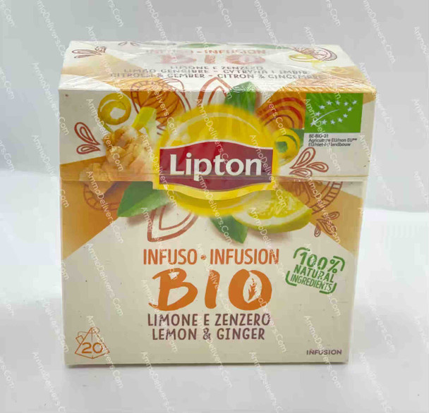 LIPTON INFUSION LEMON & GINGER 20 BAGS 34G - ليبتون مشروب ليمون بالزنجبيل (انبيوشن)