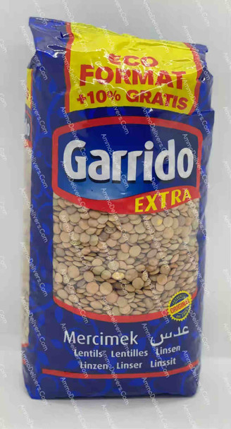 GARRIDO GREEN LENTILS LARGE 1100G - جاريدو عدس اخضر