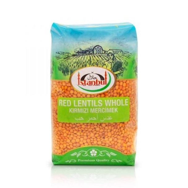 ISTANBUL RED LENTILS WHOLE 1KG - إسطانبول عدس أحمر حب