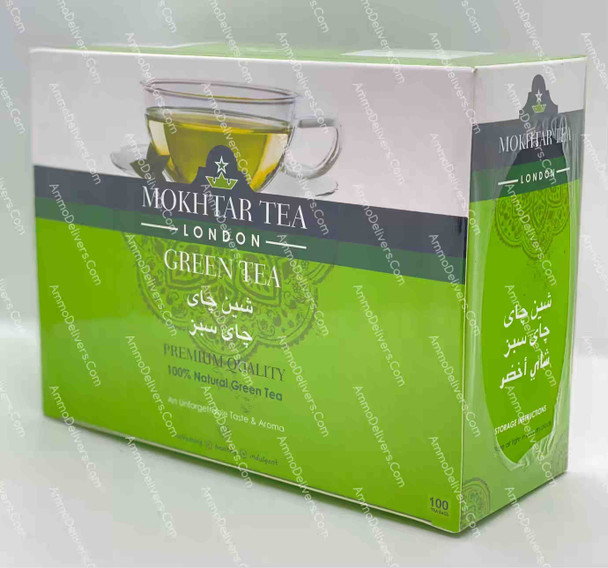 MOKHTAR GREEN TEA 100 BAGS 200G - شاي مختار شاي اخضر أكياس