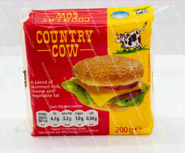 COUNTRY COW 10 SLICES SKIMMED MILK AND VEG OIL CHEESE 200G - بقرة البلد جبنة شرائح