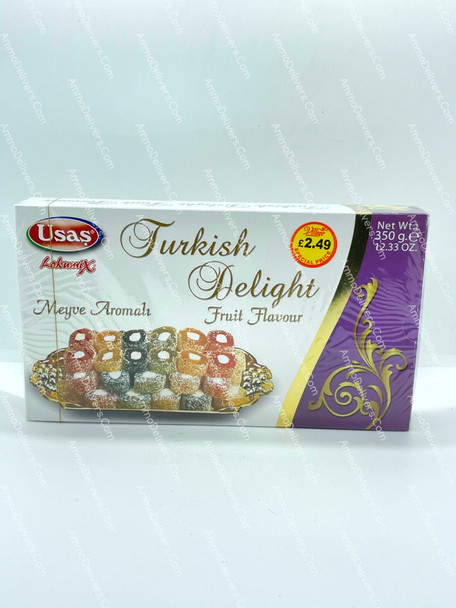 USAS TURKISH DELIGHT WITH FRUIT FLAVOURS 350G - اوساش راحة تركية بالفواكه