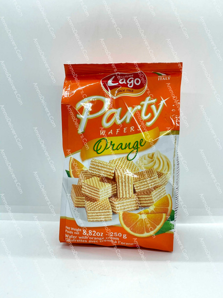 LAGO PARTY WAFERS ORANGE 250G - لاجو ويفر برتقال