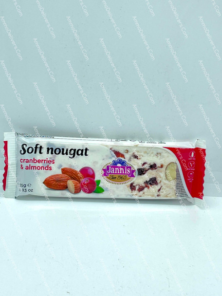 JANNIS SOFT NOUGAT CRANBERRIES & ALMONDS 35G - جانيز نوغه بالبندق والكانبري