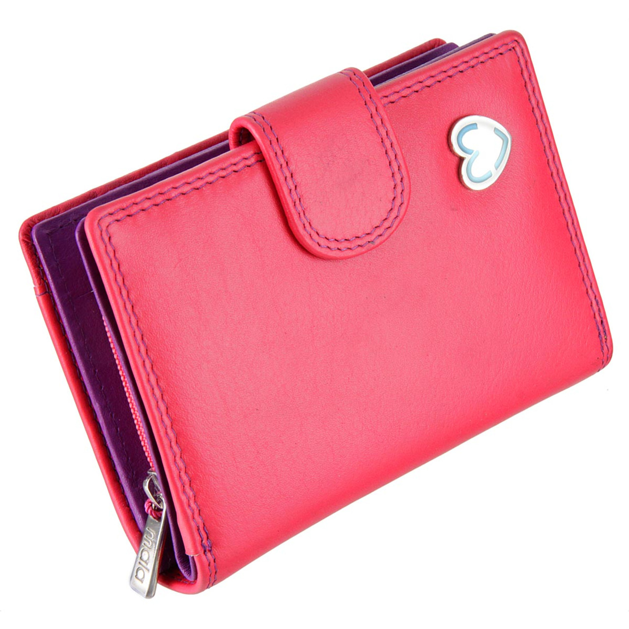 Women's Rfid Blocking Leather Small Compact Bi-fold Zipper Pocket Wallet  Card Case Purse With Id Window (pink) | Fruugo UK