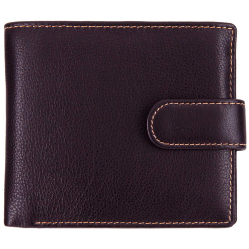 Leather wallet with coin-pocket axis-163 brown/amber : front