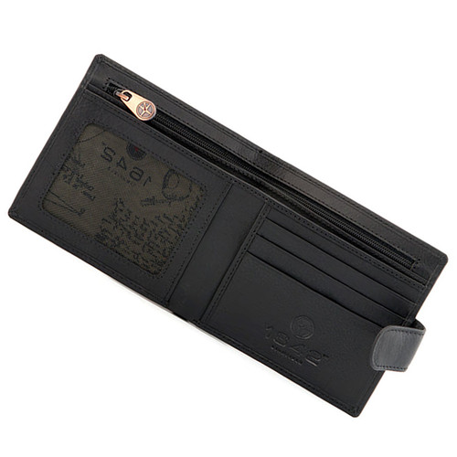 1642 by Lichfield Leather Wallet 2006 Black - pictured open