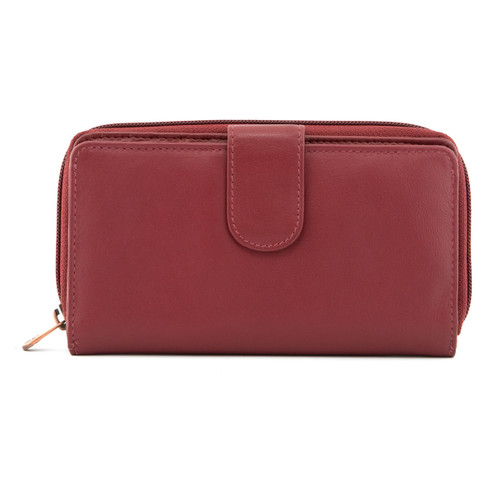 1642 Large Zip Around Purse 1026/17 Red - front view